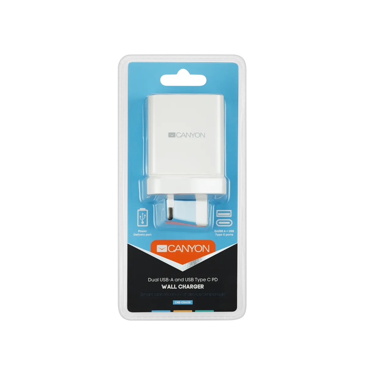 Мережевий зарядний пристрій Canyon (2USB, 2.4A) White (CNE-CHA08W) - мініатюра 2