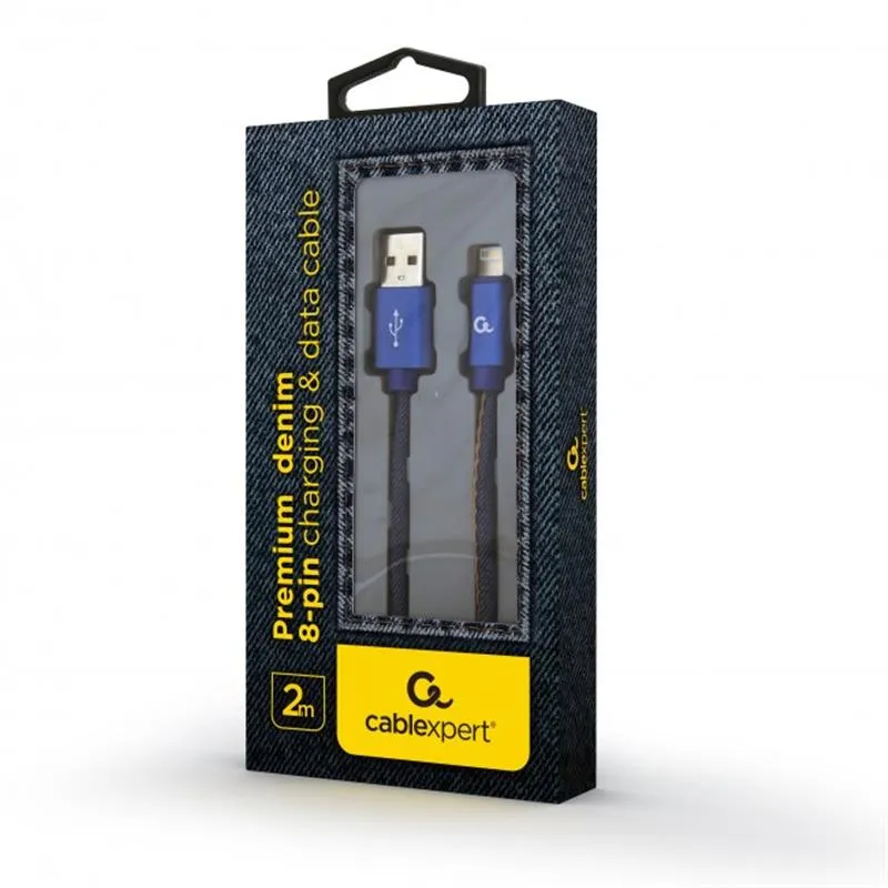 Кабель Cablexpert USB - Lightning (M/M), преміум, 2 м, синій (CC-USB2J-AMLM-2M-BL) - зображення 1