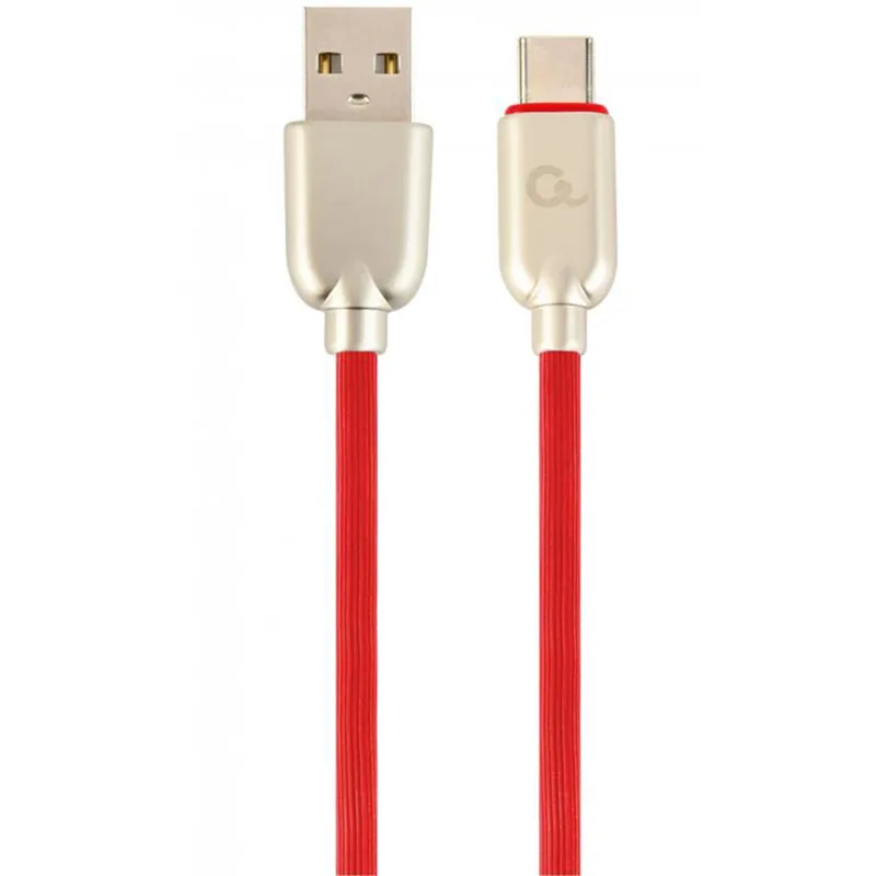 Кабель Cablexpert USB - USB Type-C V 2.0 (M/M), 2.1 А, преміум, 1 м, червоний (CC-USB2R-AMCM-1M-R)  - мініатюра 2