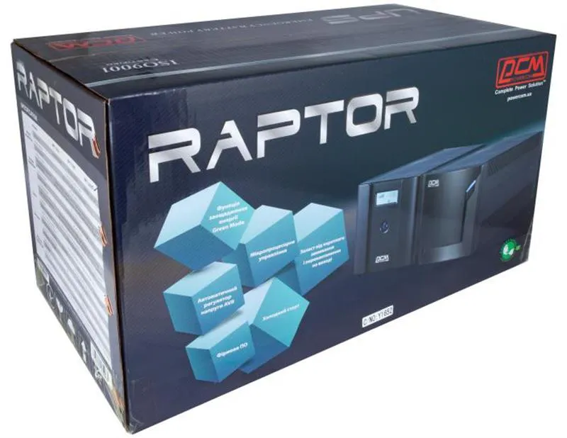 Джерело безперебійного живлення Powercom RPT-1500AP, 4xSchuko, LCD (00210225) - мініатюра 4