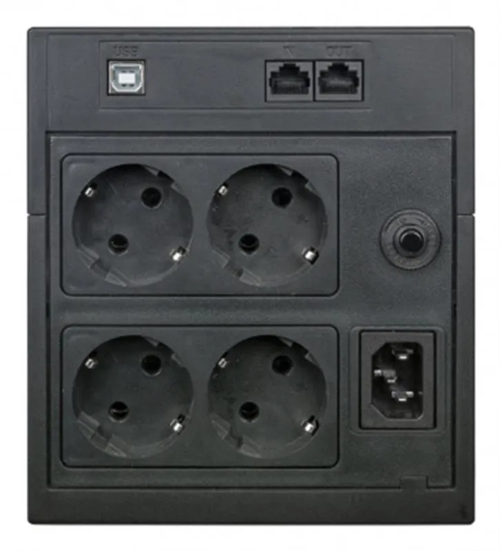 Джерело безперебійного живлення Powercom RPT-2000AP, Lin.int., AVR, 4 x евро, USB, LCD, пластик (00210226) - мініатюра 2