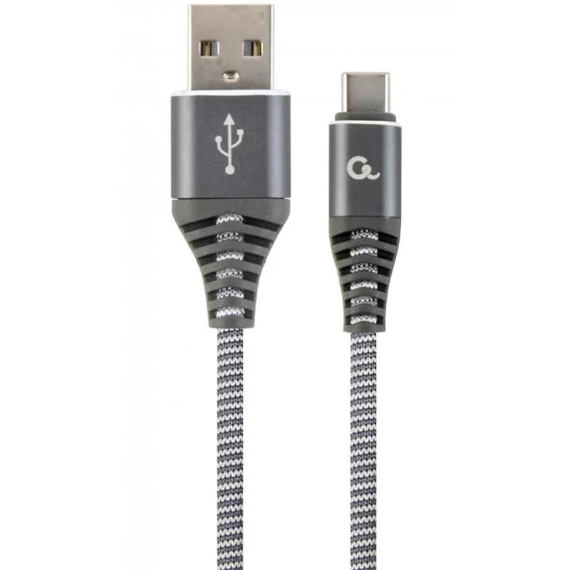 Кабель Cablexpert USB - USB Type-C V 2.0 (M/M), преміум, 1 м, сірий (CC-USB2B-AMCM-1M-WB2)  - мініатюра 2