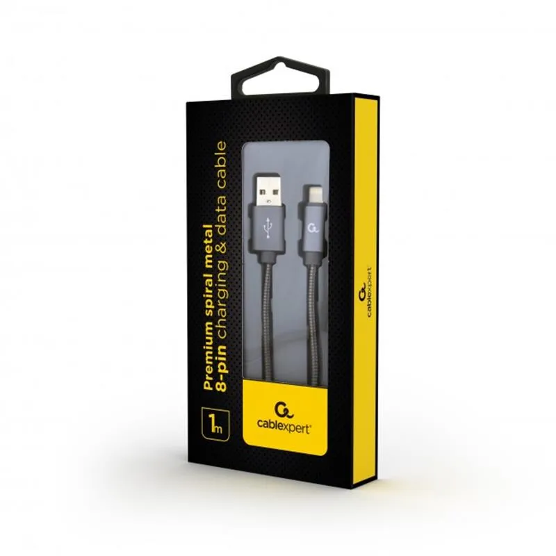 Кабель Cablexpert USB - Lightning (M/M), преміум, 1 м, сірий (CC-USB2S-AMLM-1M-BG) - зображення 1