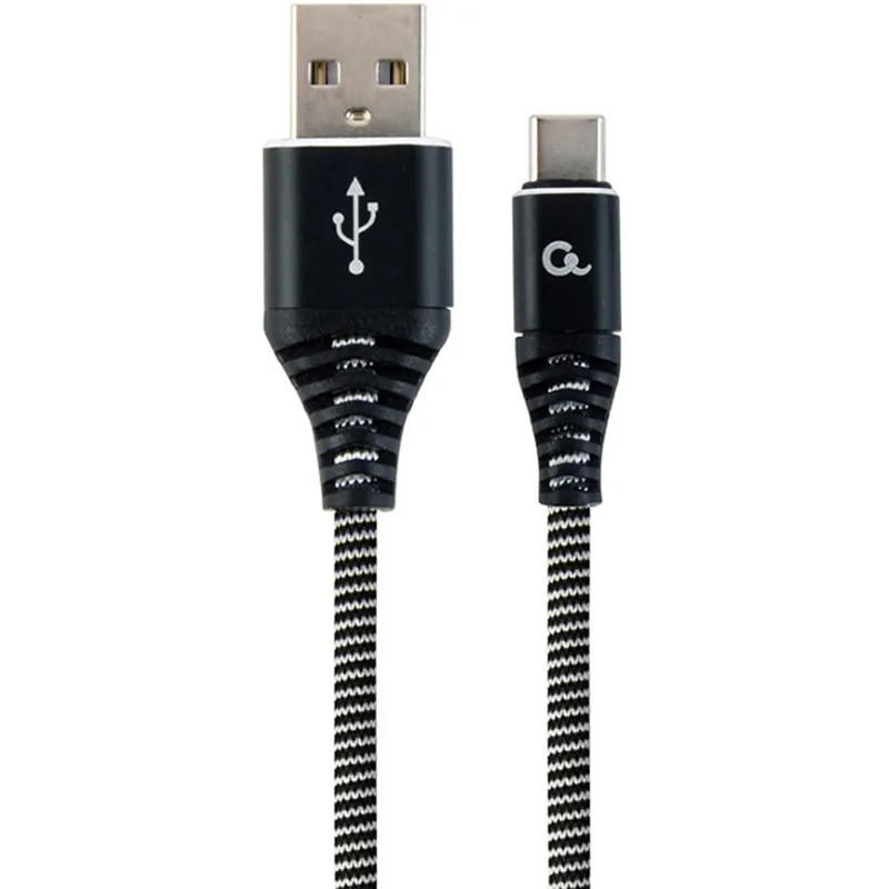 Кабель Cablexpert USB - USB Type-C (M/M), преміум, 1 м, чорний (CC-USB2B-AMCM-1M-BW) - зображення 1