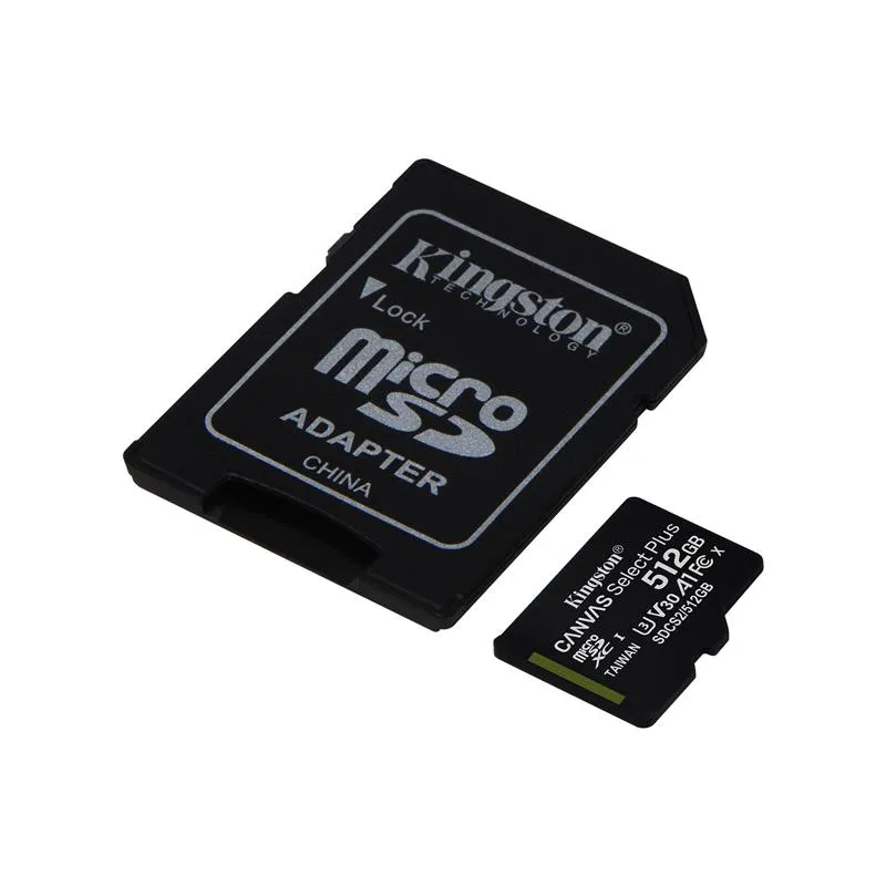 Карта пам`яті MicroSDXC 512GB UHS-I/U3 Class 10 Kingston Canvas Select Plus R100/W85MB/s + SD-адаптер (SDCS2/512GB) - мініатюра 2