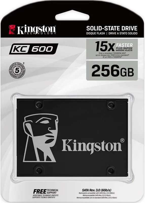 Накопичувач SSD   256GB Kingston KC600 2.5" SATAIII 3D TLC (SKC600/256G) - мініатюра 4