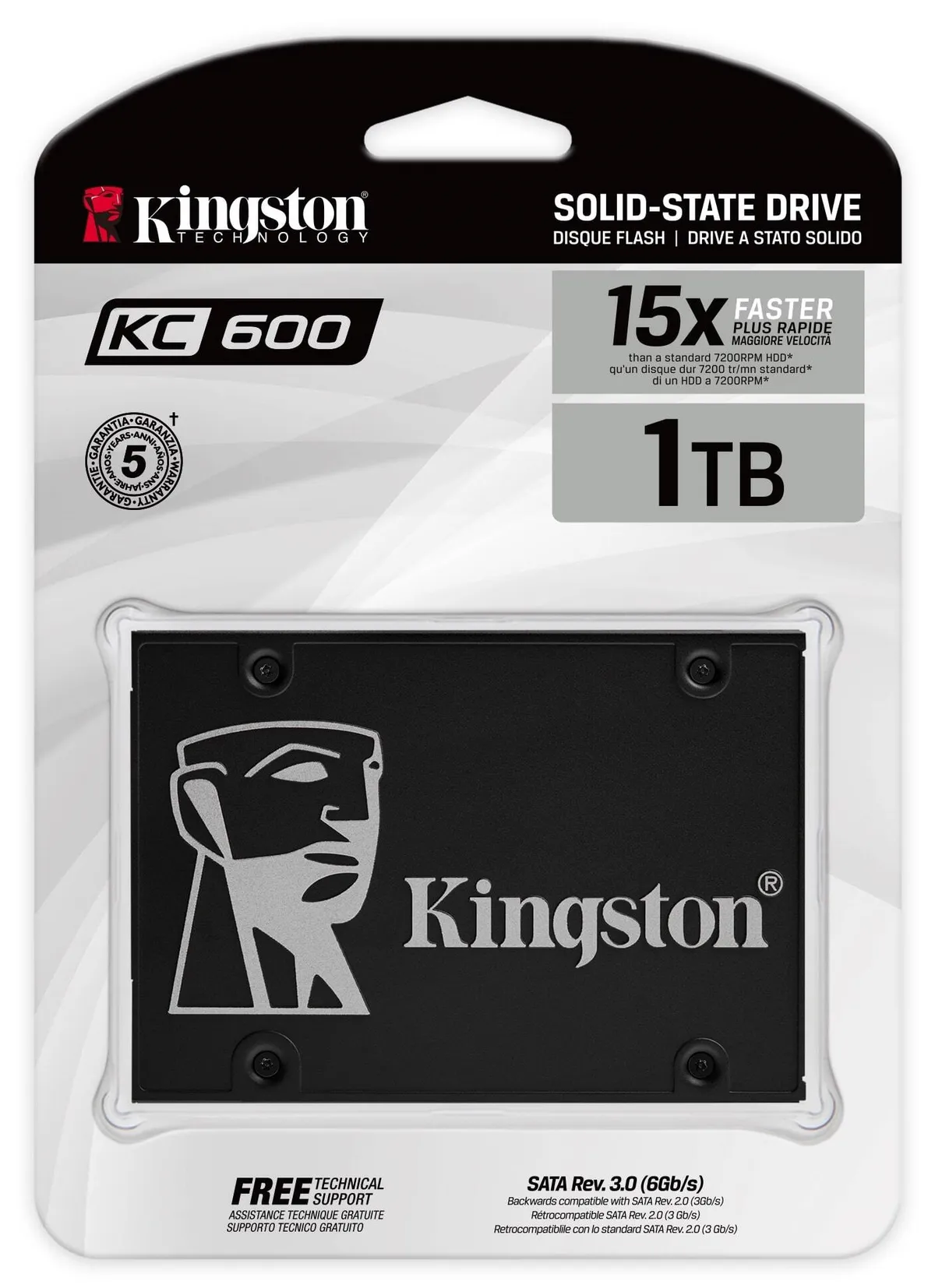 Накопичувач SSD 1TB Kingston KC600 2.5" SATAIII 3D TLC (SKC600/1024G) - мініатюра 5