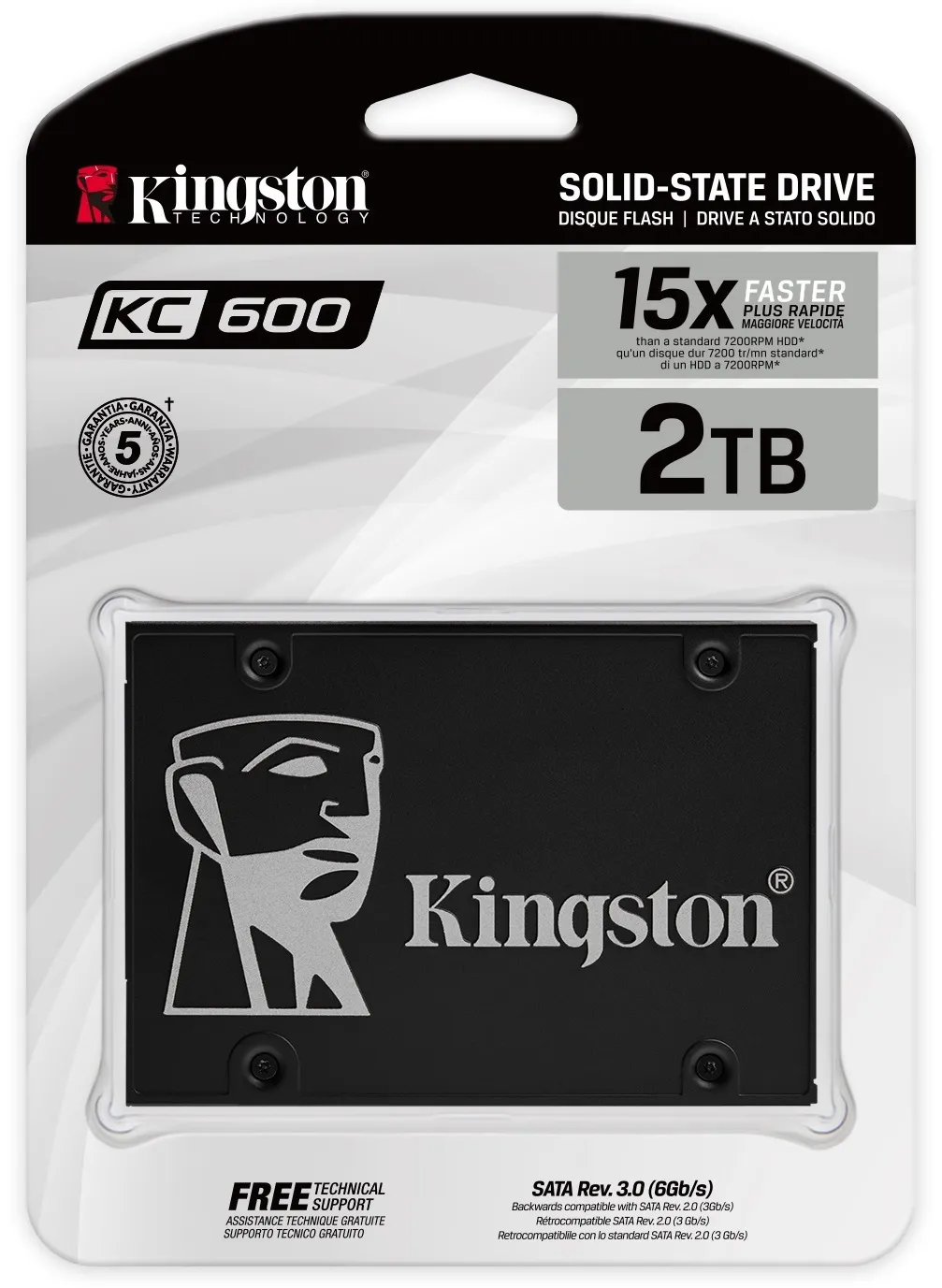 Накопичувач SSD 2TB Kingston KC600 2.5" SATAIII 3D TLC (SKC600/2048G) - мініатюра 4
