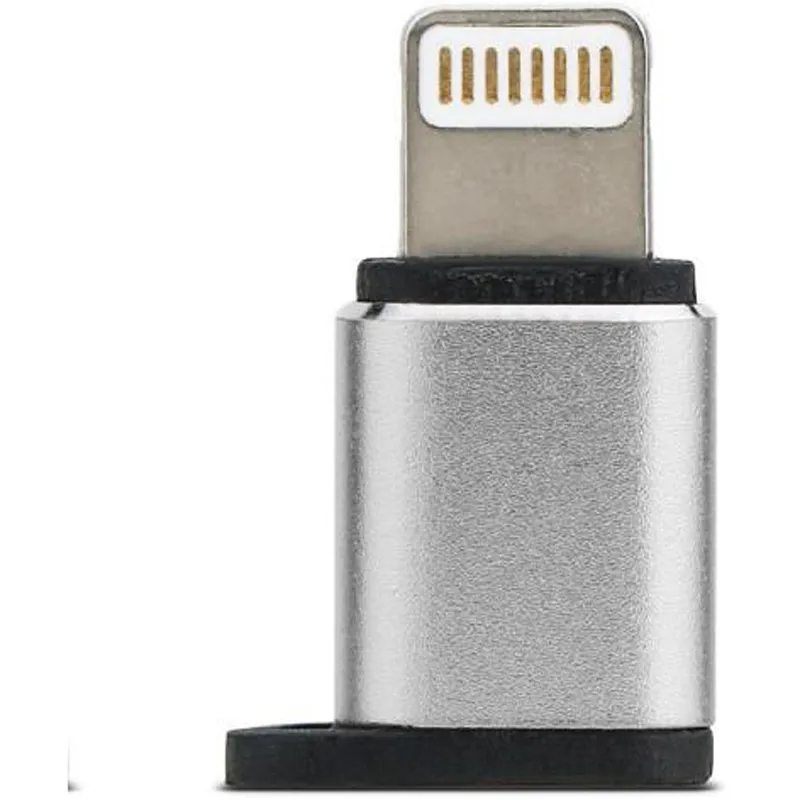 Адаптер Remax Visual micro USB - Lightning (F/M) Silver (RA-USB2-SILVER)