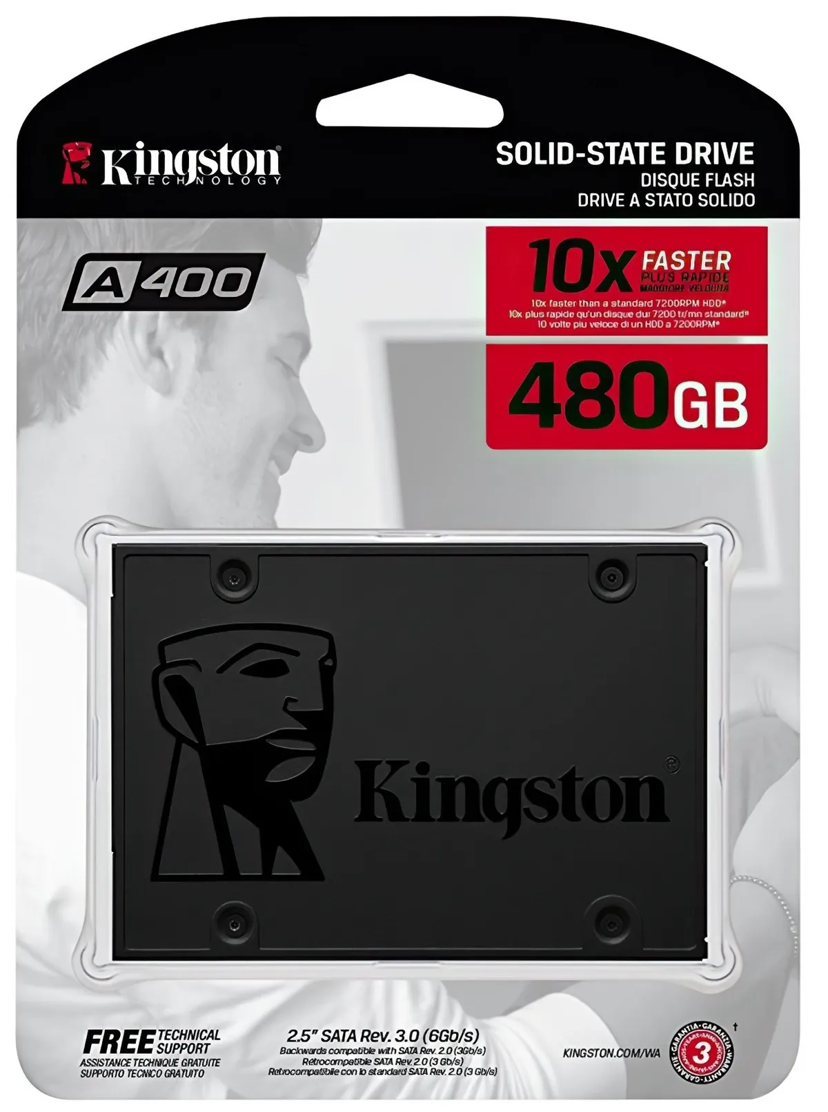 Накопичувач SSD 2.5" 480GB Kingston (SA400S37/480G) - мініатюра 4