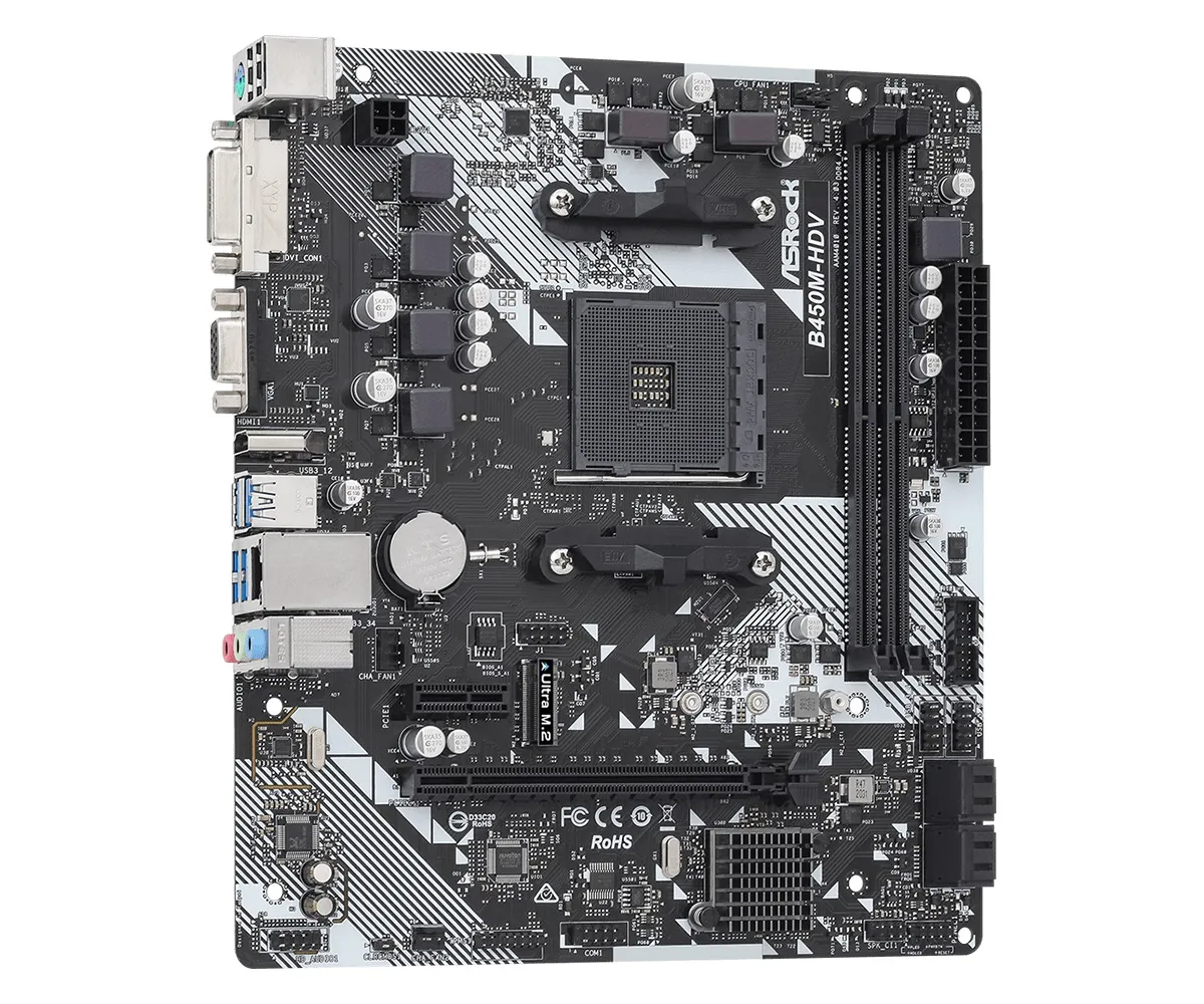 Материнська плата ASRock B450M-HDV R4.0 Socket AM4 - мініатюра 3
