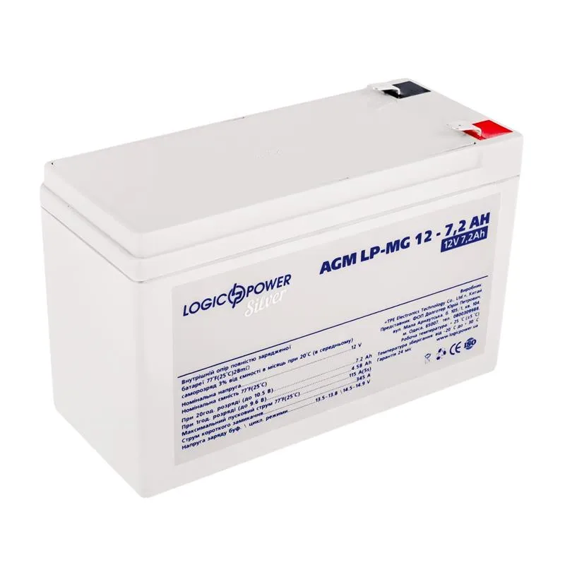 Акумуляторна батарея LogicPower 12V 7.2AH (LPM-MG 12 - 7.2 AH) AGM мультігель - зображення 1
