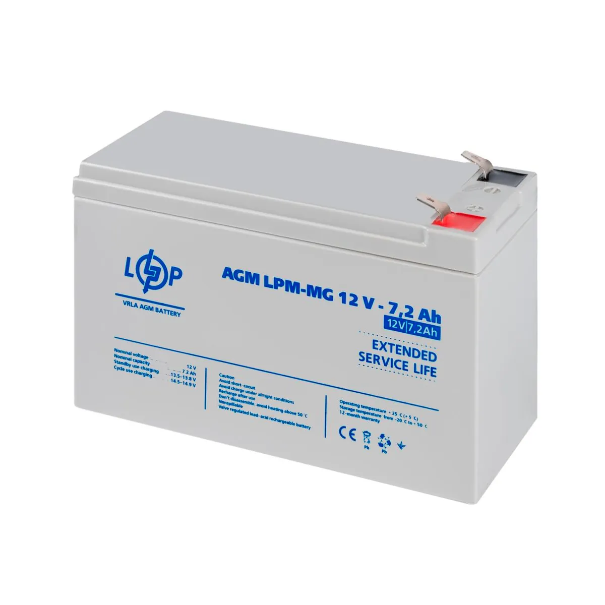 Акумуляторна батарея LogicPower 12V 7.2AH (LPM-MG 12 - 7.2 AH) AGM мультігель - мініатюра 9