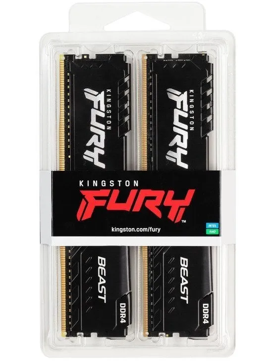 Модуль пам`ятi DDR4 2x16GB/3200 Kingston Fury Beast Black (KF432C16BBK2/32) - мініатюра 7