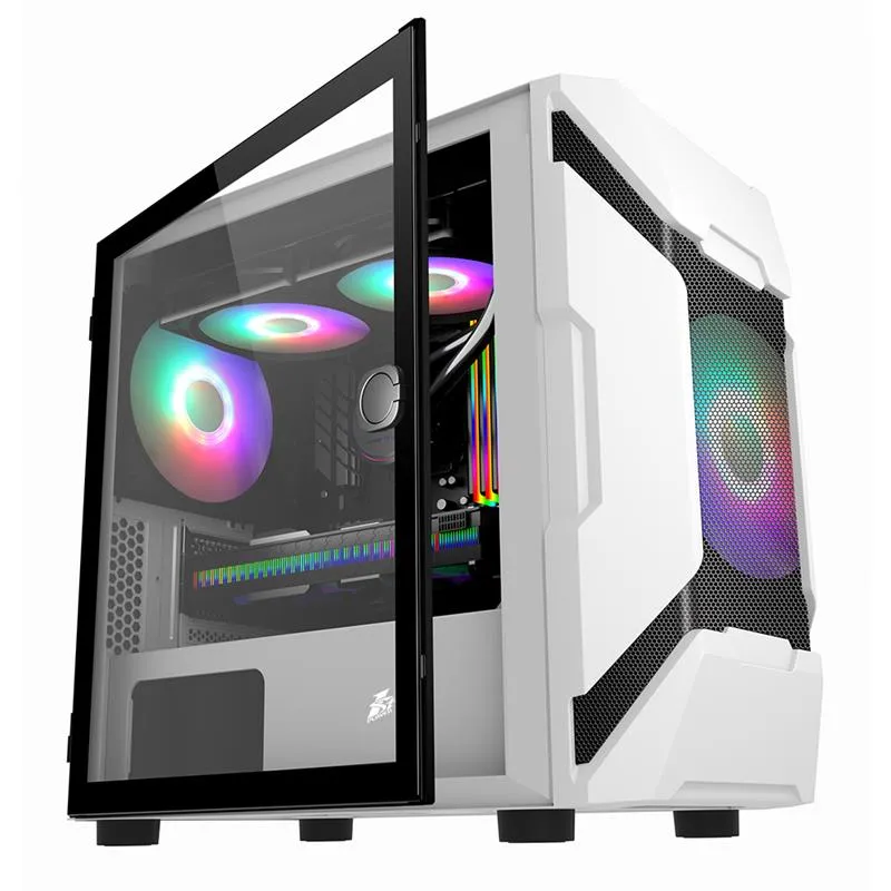 Корпус 1stPlayer D3-A-F2P-W-F2-W-WH White без БЖ - мініатюра 3