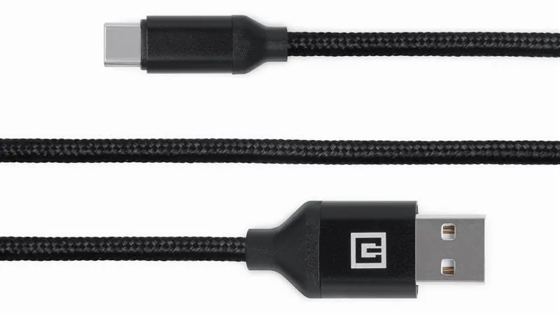 Кабель REAL-EL Premium Fabric USB - USB Type-C (M/M), 2 м, Black (EL123500047) - мініатюра 2