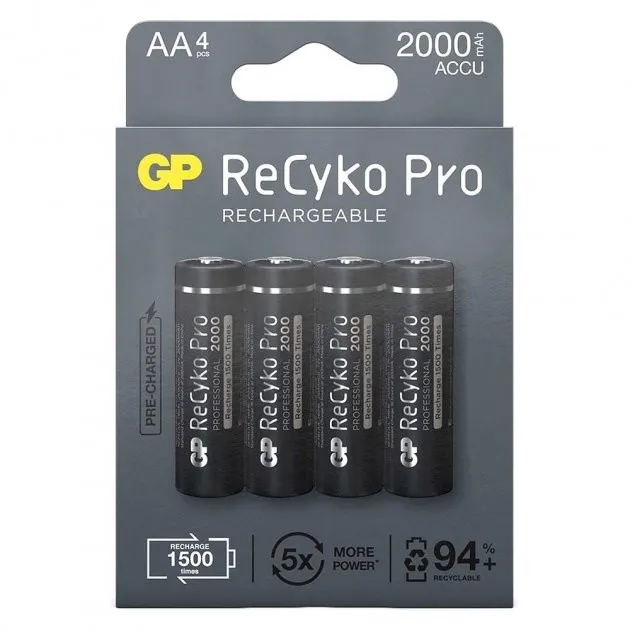 Акумулятори GP Recyko Pro 2000 (GP210AAHCB-2EB4) AA/HR06 NI-MH 2000 mAh BL 4 шт - зображення 1