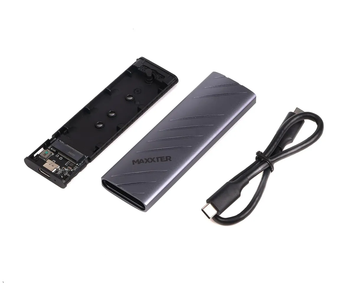 Зовнішня кишеня Maxxter M.2 NVMe PCIe, USB 3.2 Type-C, Metal, Black (EHDE-2280S-01) - мініатюра 3