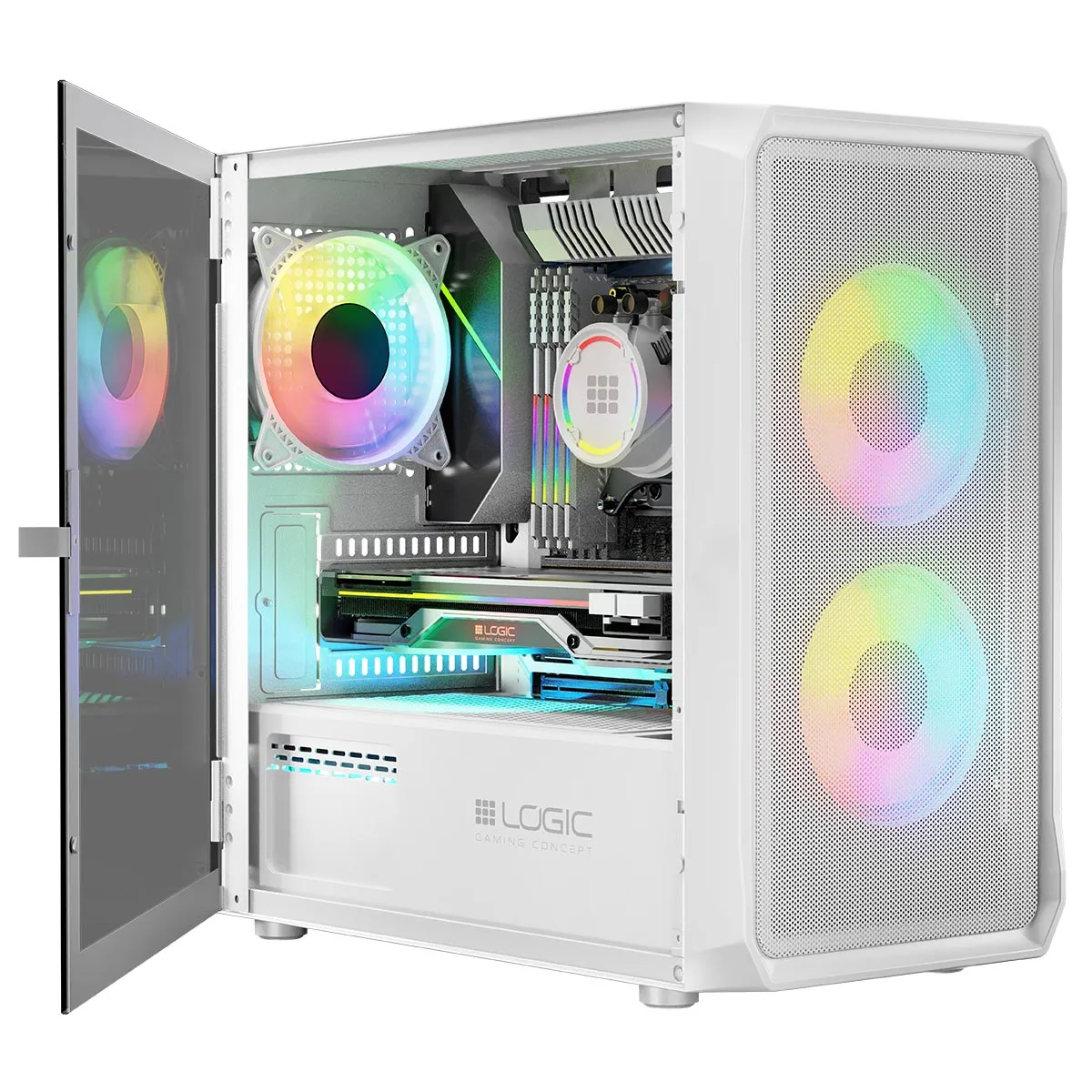 Корпус LogicConcept Portos ARGB Mini White без БЖ (AM-PORTOS-20-0000000-0002) - мініатюра 2