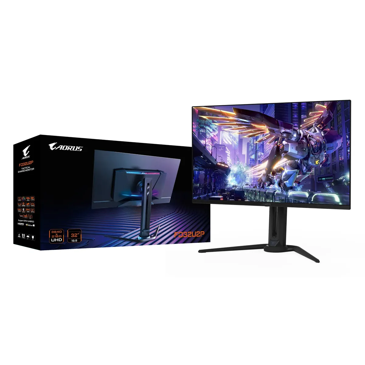 Монітор Gigabyte 31.5" Aorus FO32U2P OLED Black 240Hz - мініатюра 10