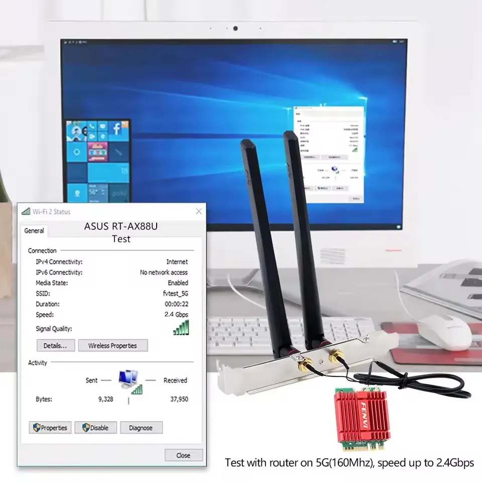 Бездротовий адаптер Fenvi AX210NGW Kit - мініатюра 7