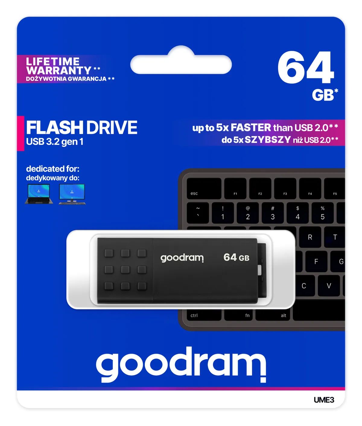 Флеш-накопичувач USB3.2 64GB Goodram UME3 Black (UME3-0640K0R11) - мініатюра 6