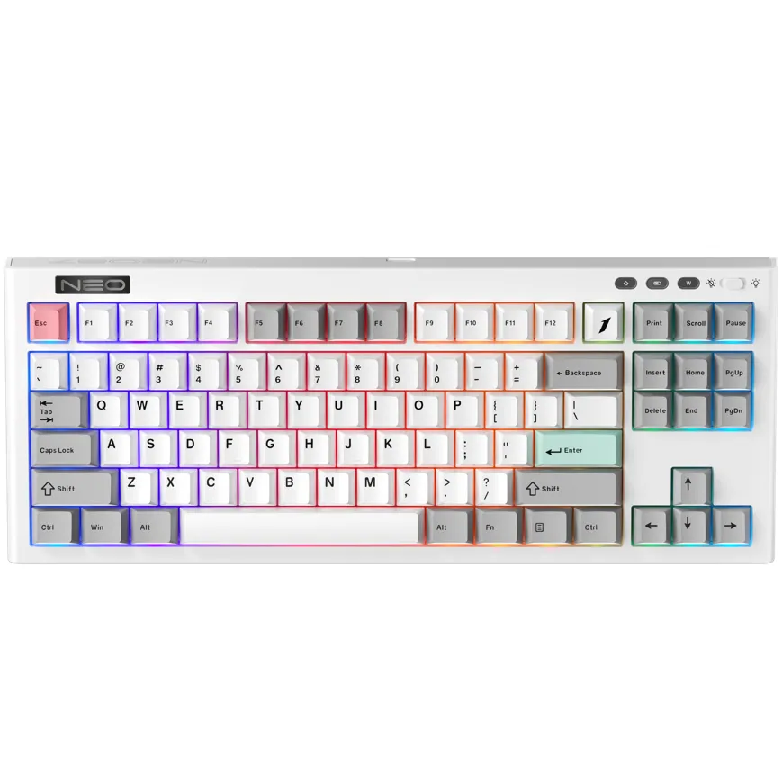 Клавіатура бездротова 1stPlayer NEO87 Wireless Frostwave (NEO87-FW-TLD) - зображення 1