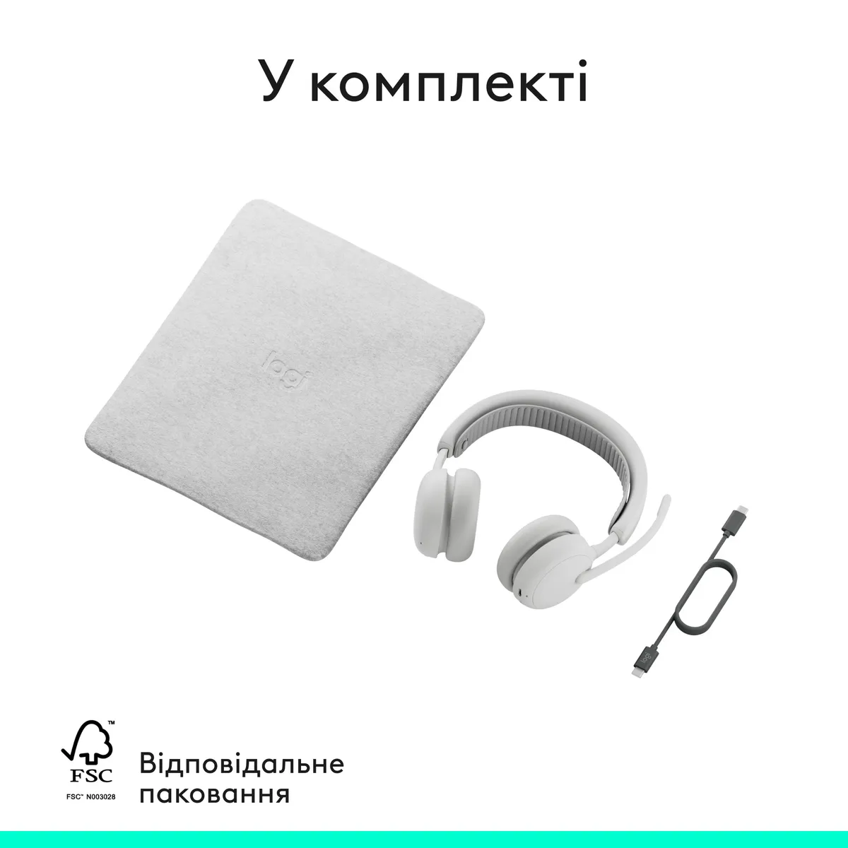 Bluetooth-гарнітура Logitech Zone Wireless 2 ES Off-White (981-001508) - мініатюра 11