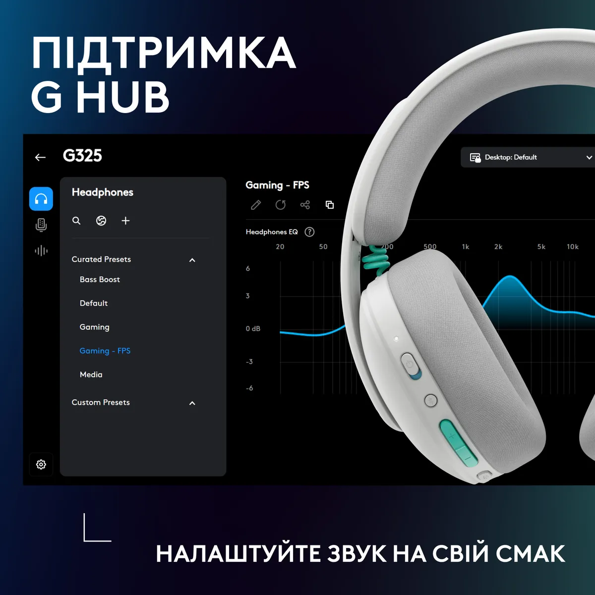 Гарнітура Logitech G325 Lightspeed White (981-001531) - мініатюра 10