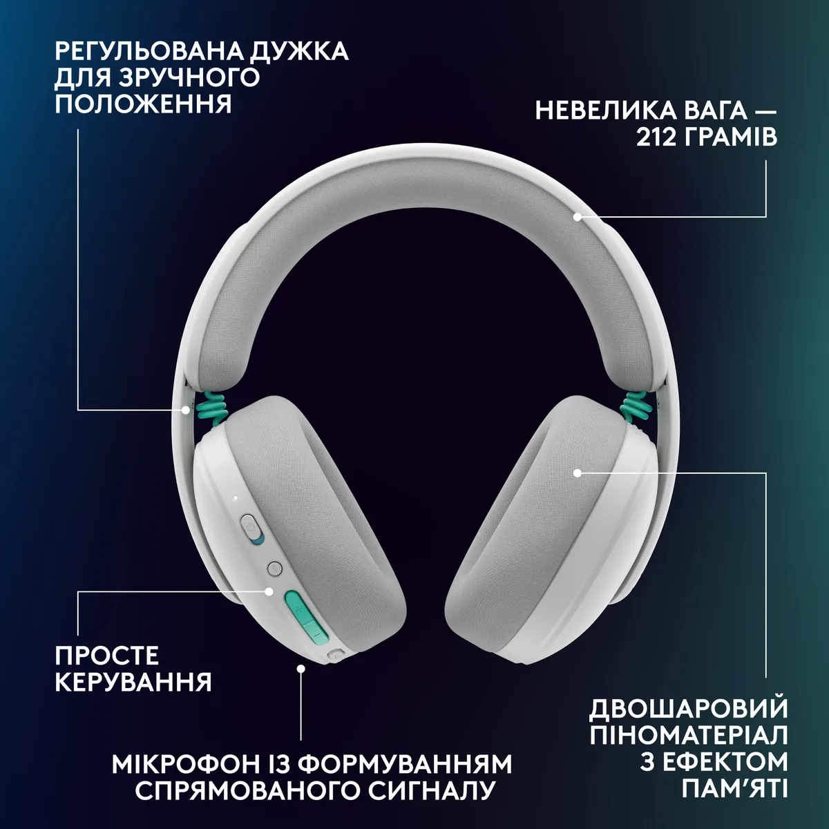 Гарнітура Logitech G325 Lightspeed White (981-001531) - мініатюра 9
