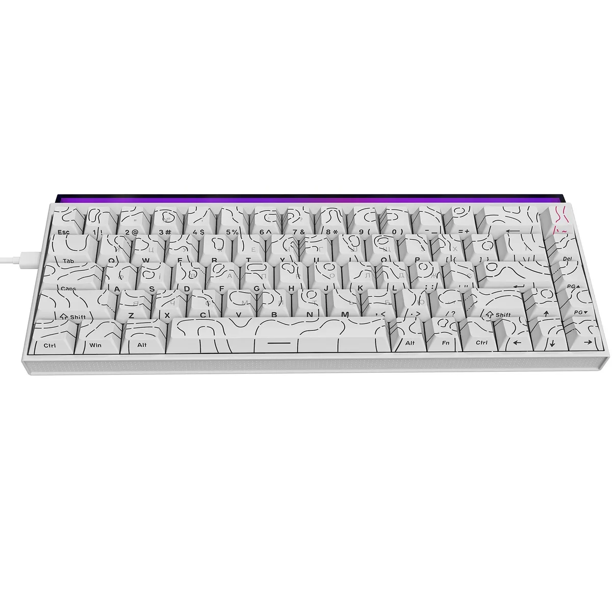 Клавіатура Ajazz NK68 Red Switch White USB-C (NK68-R-S-W) - зображення 1