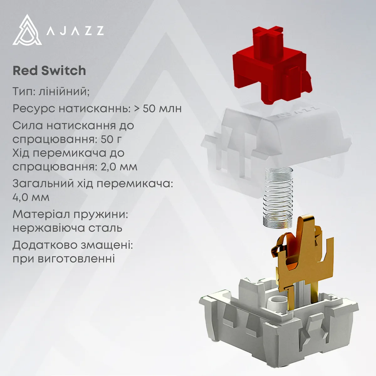 Клавіатура Ajazz NK68 Red Switch White USB-C (NK68-R-S-W) - мініатюра 8