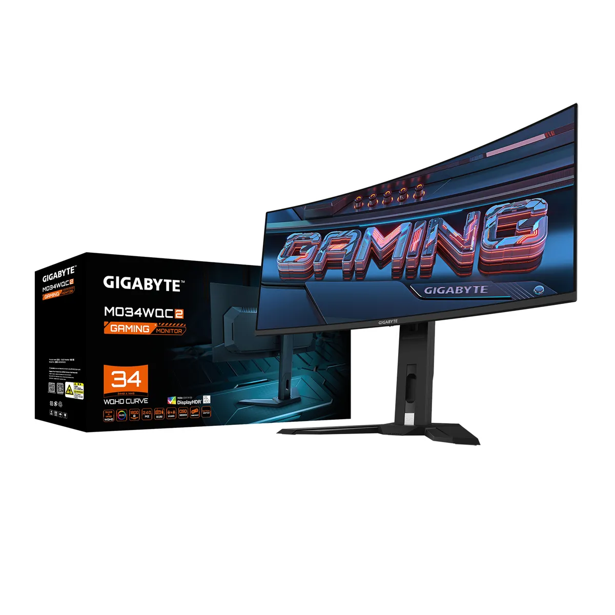 Монітор Gigabyte 34" Gaming MO34WQC2 OLED Black Curved 240Hz - мініатюра 9