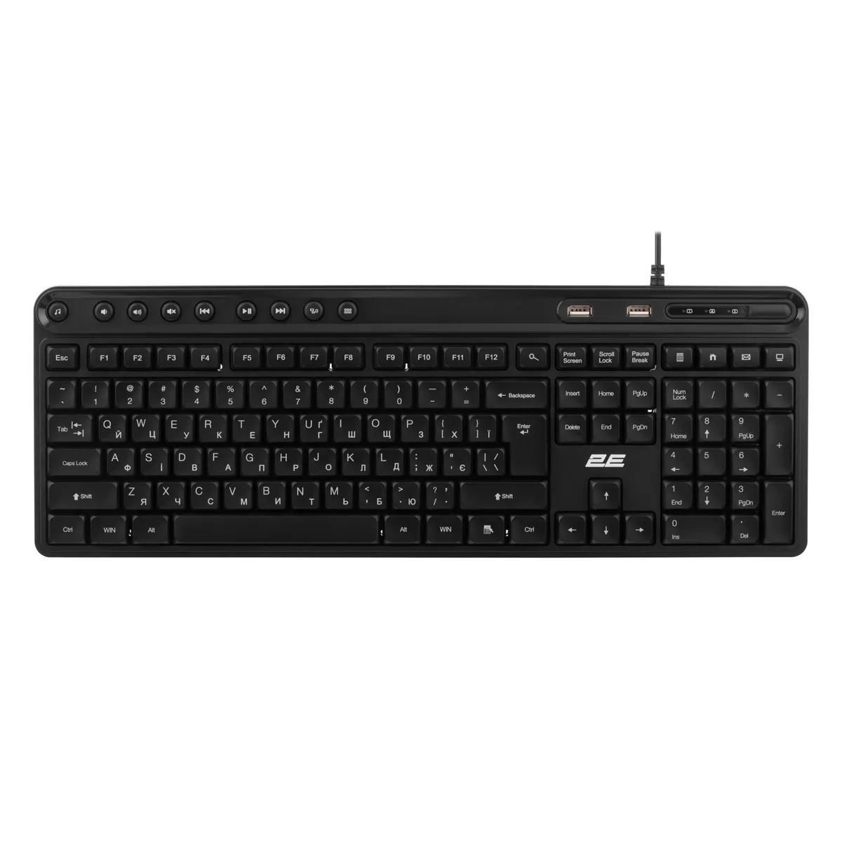 Клавіатура 2E KS1100 Black (2E-KS1100UB_UA) - мініатюра 2