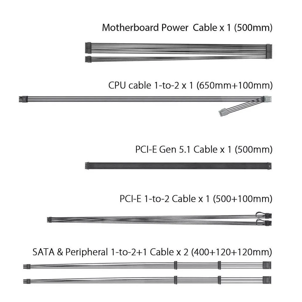 Блок живлення Asus TUF Gaming 750W Gold EVO (90YE00SB-B0NA00) - мініатюра 2
