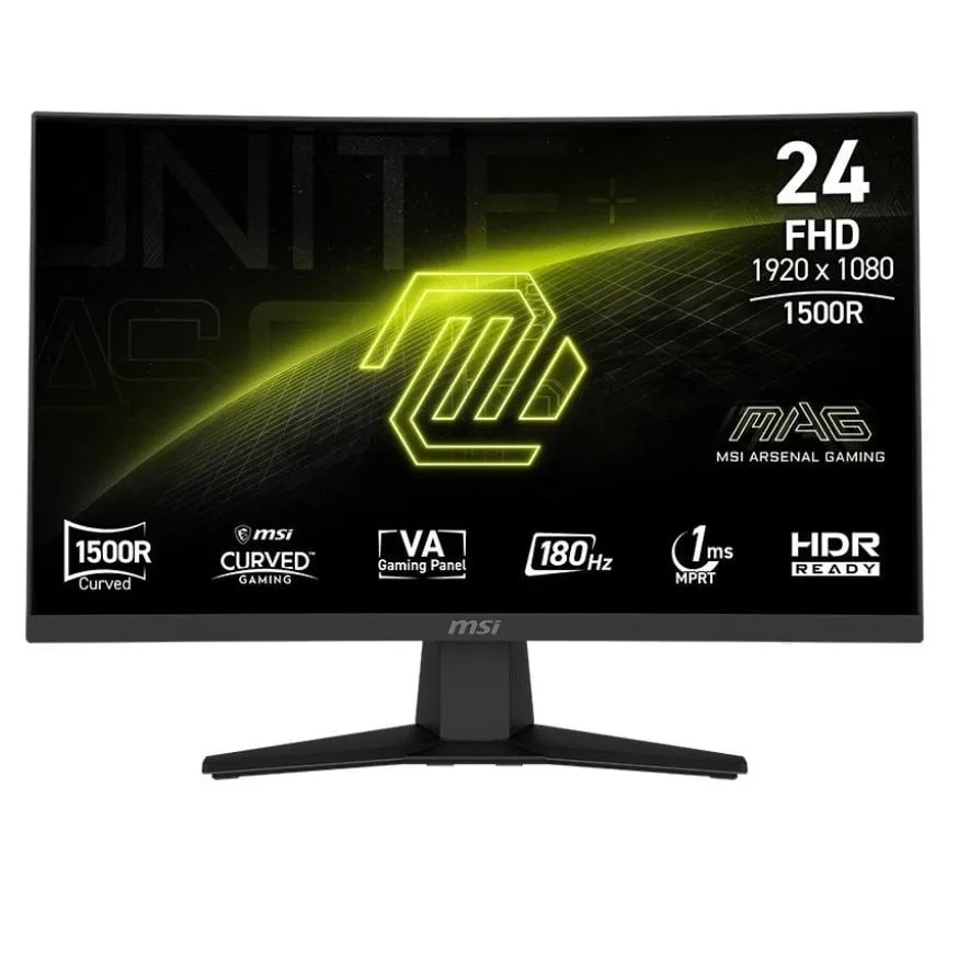 Монітор MSI 23.6" MAG 242C VA Black Curved 180Hz - зображення 1