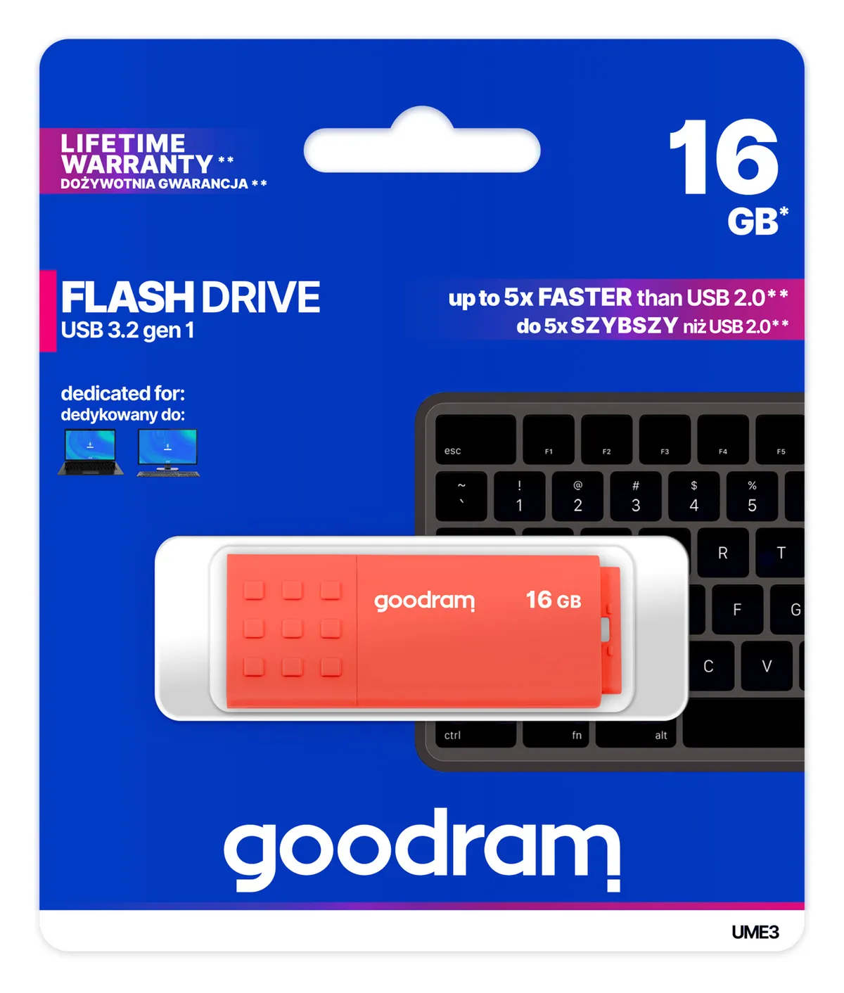 Флеш-накопичувач USB3.2 16GB Goodram UME3 Orange (UME3-0160O0R11) - мініатюра 6