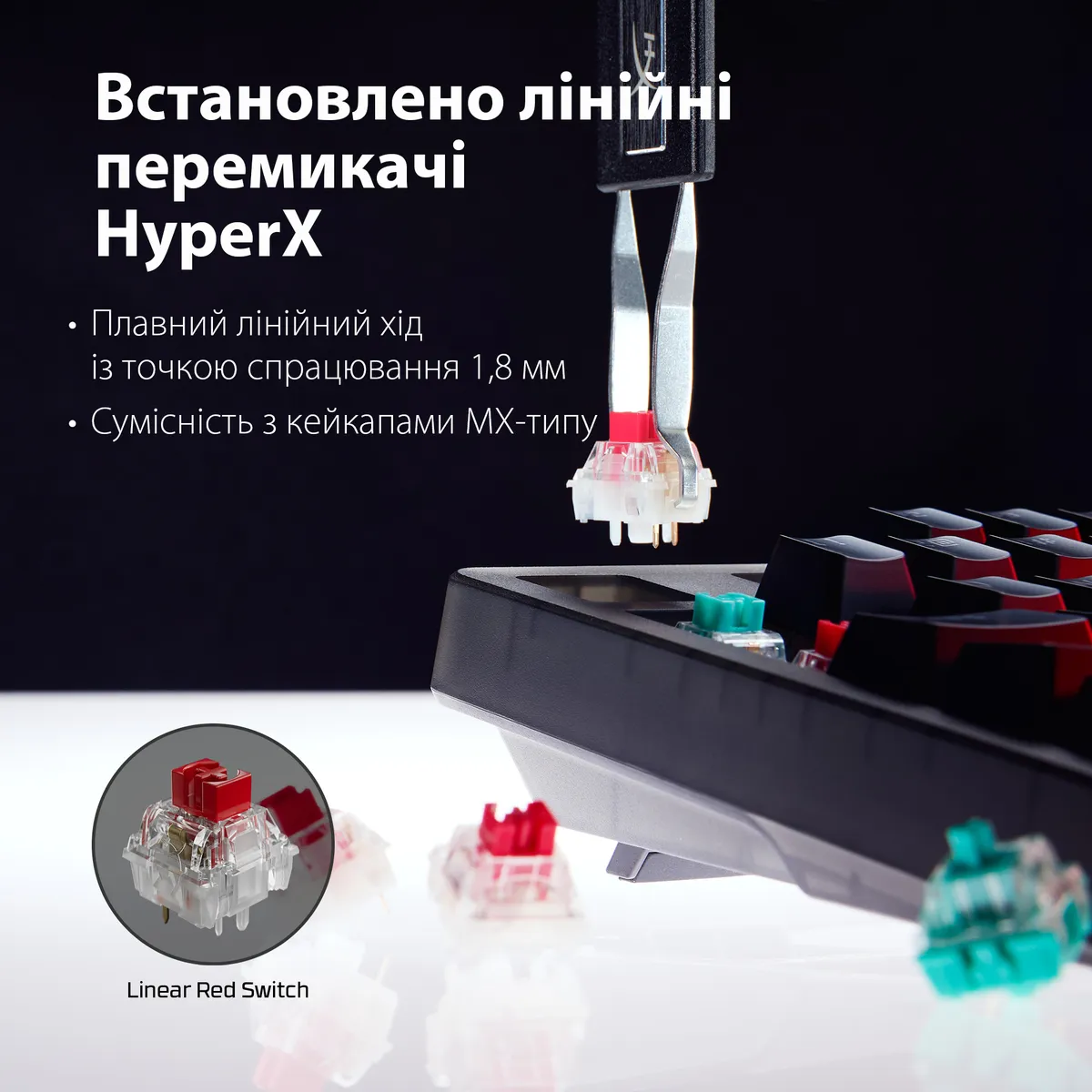 Клавіатура HyperX Origins 2 1800 HX Red USB Black (B4QS4AA) - мініатюра 15