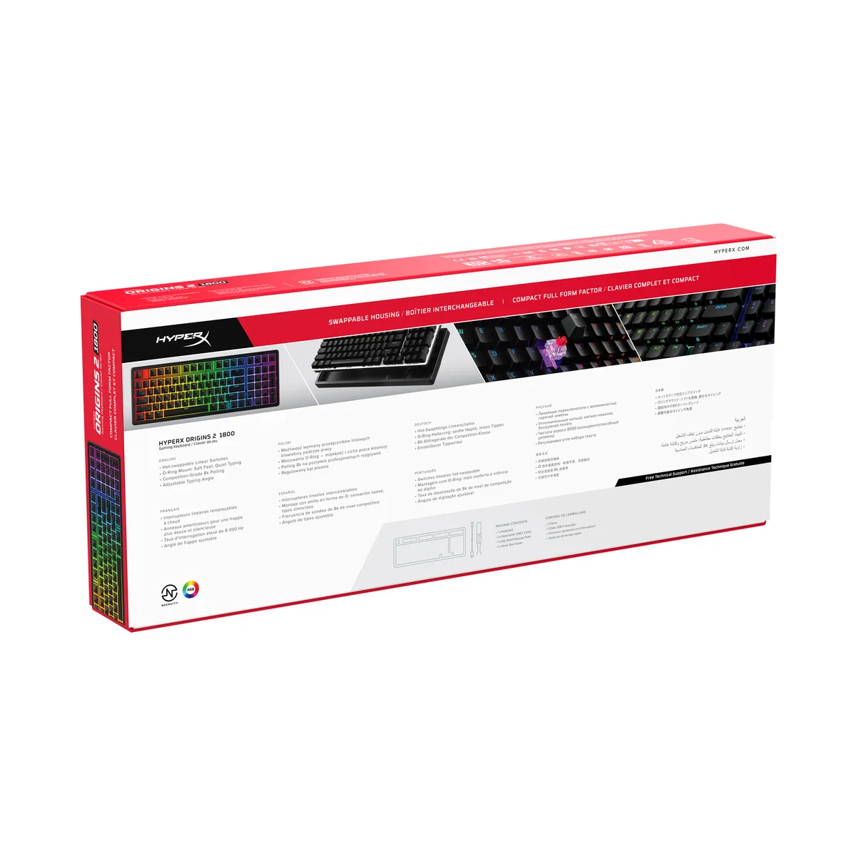Клавіатура HyperX Origins 2 1800 HX Red USB Black (B4QS4AA) - мініатюра 7