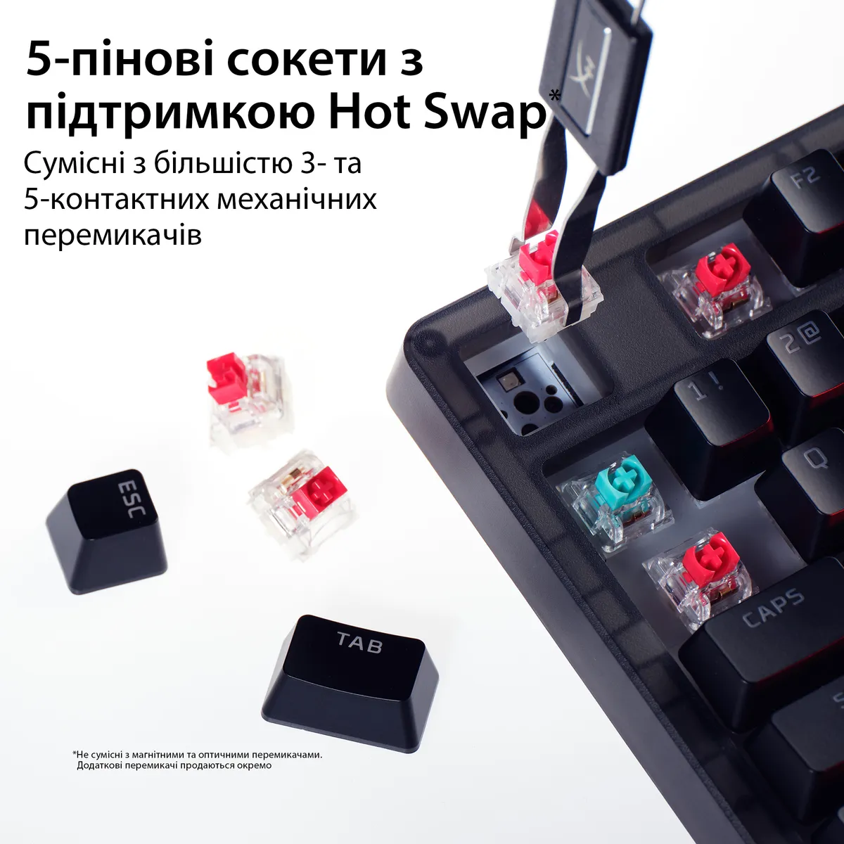 Клавіатура HyperX Origins 2 65 HX Red USB Black (B4QS3AA) - мініатюра 12