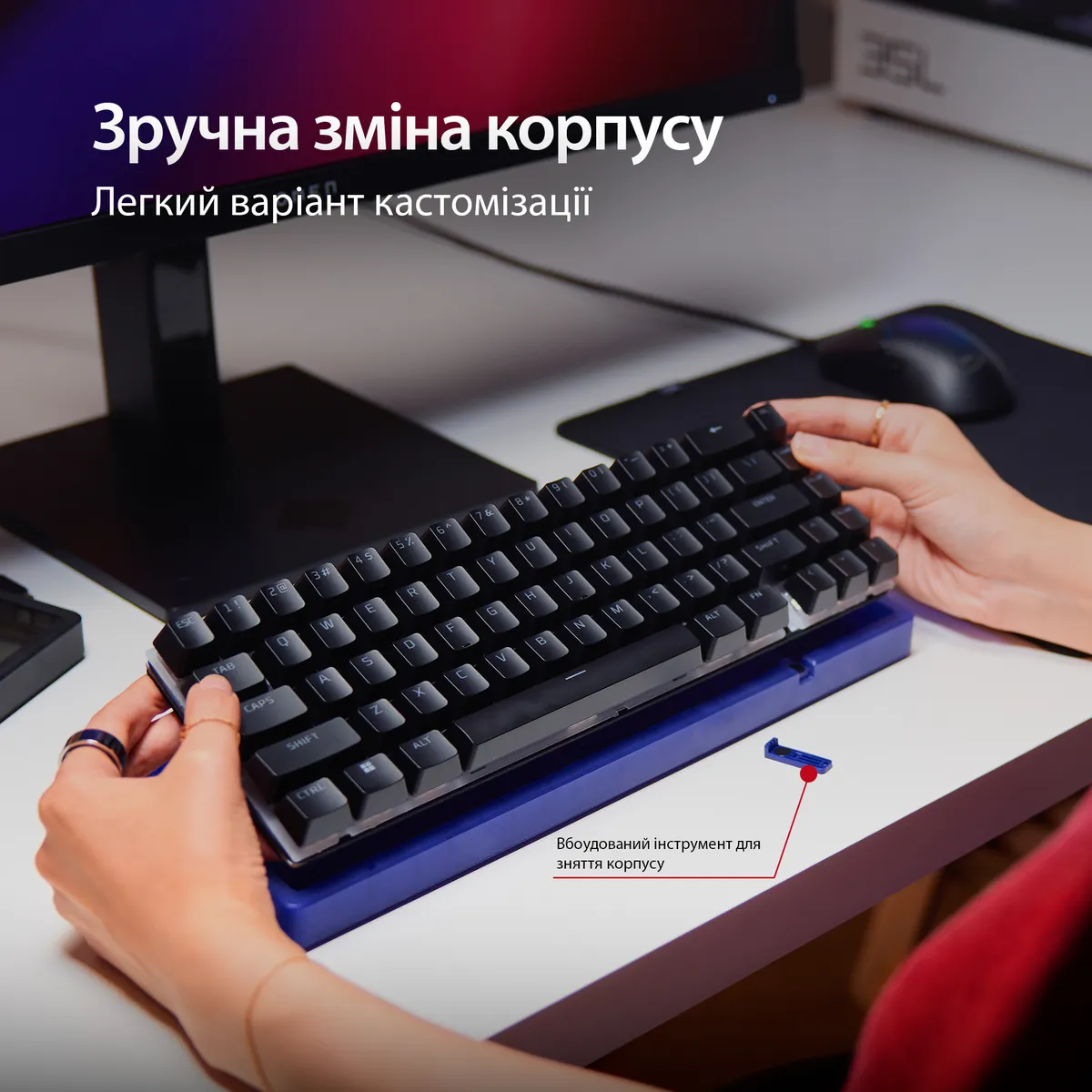 Клавіатура HyperX Origins 2 65 HX Red USB Black (B4QS3AA) - мініатюра 2