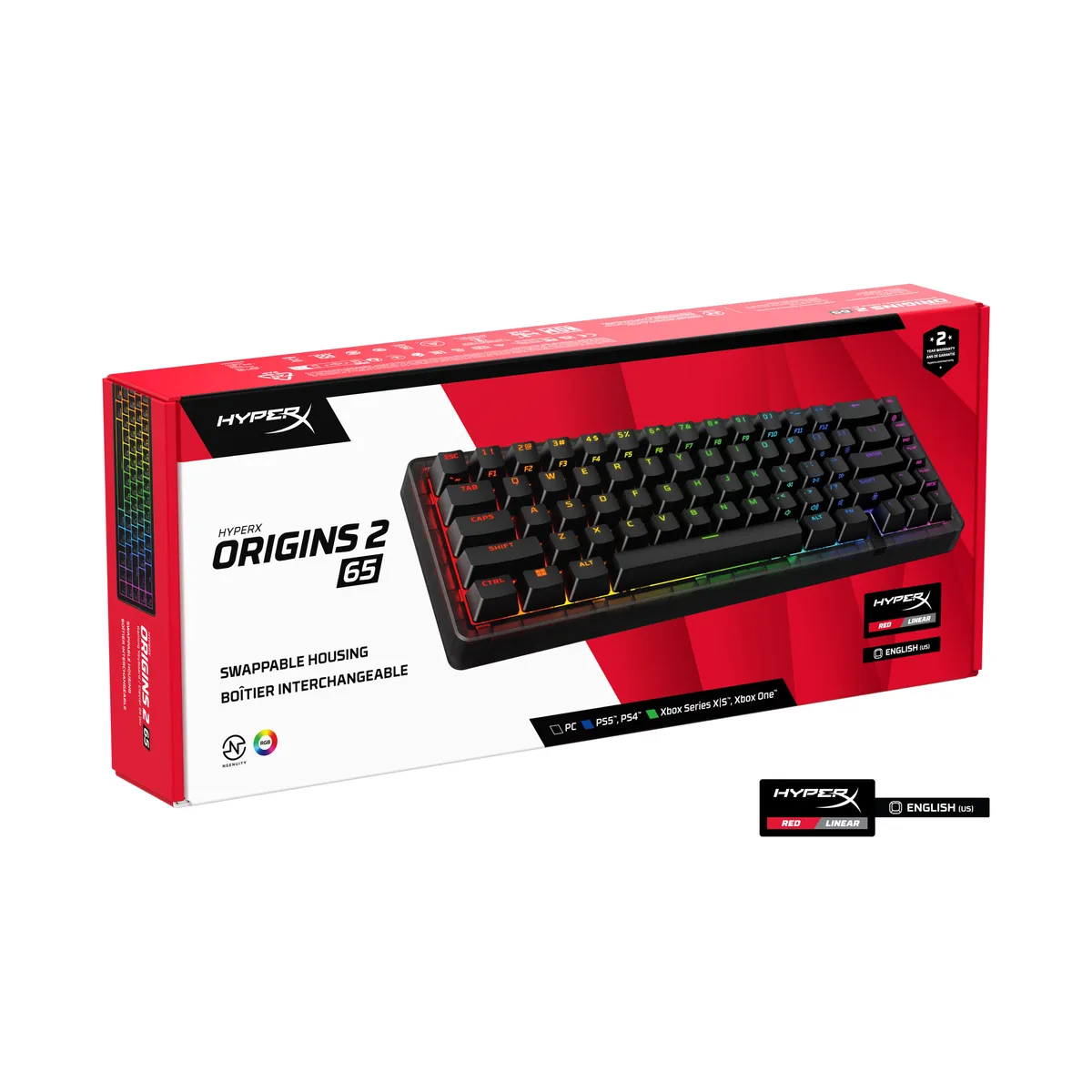 Клавіатура HyperX Origins 2 65 HX Red USB Black (B4QS3AA) - мініатюра 8