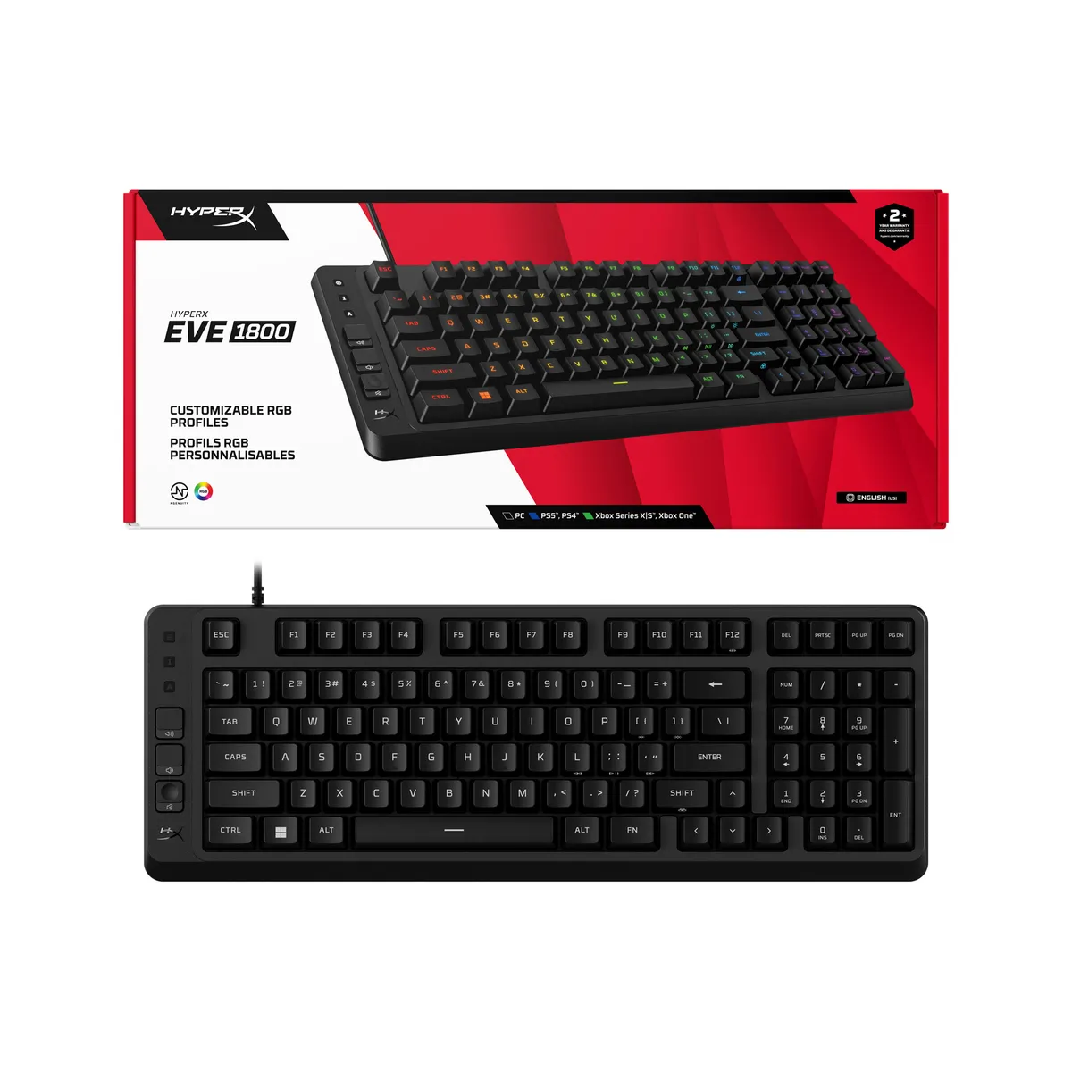 Клавіатура HyperX Eve 1800 USB Black (B7JE0AA) - мініатюра 10