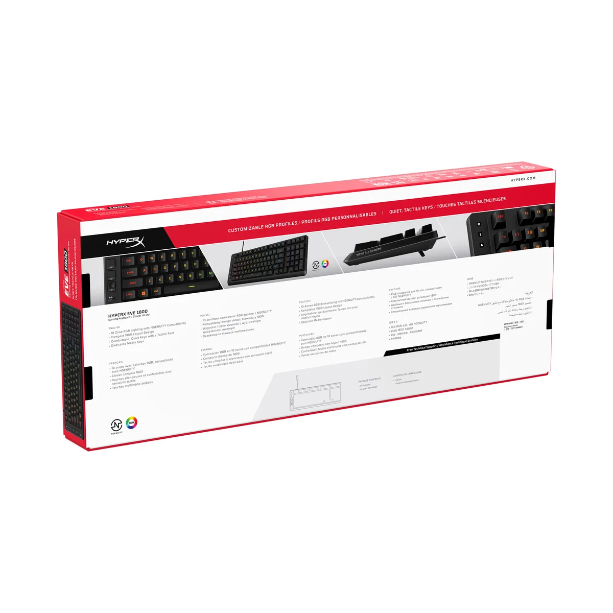 Клавіатура HyperX Eve 1800 USB Black (B7JE0AA) - мініатюра 12