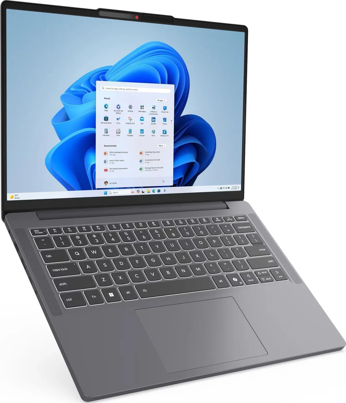 Ноутбук Lenovo IdeaPad Slim 3 14IRH10 (83K000AKRA) Arctic Grey - мініатюра 4