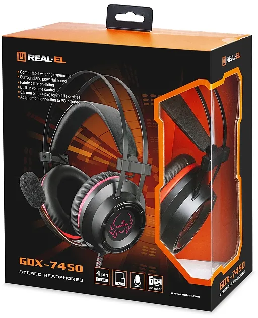 Гарнітура REAL-EL GDX-7450 Black - мініатюра 12