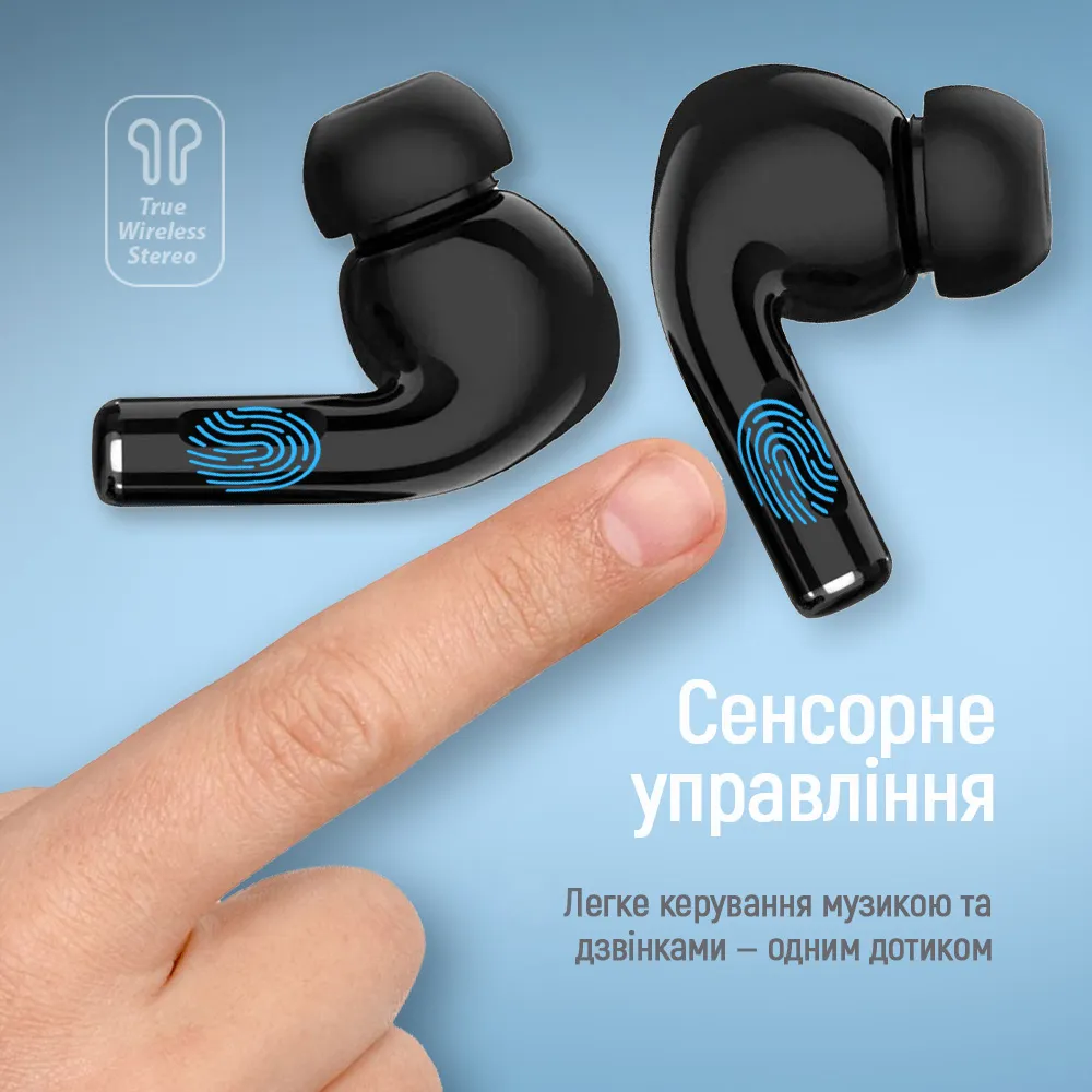 Bluetooth-гарнітура СolorWay Slim TWS-5 Earbuds Black (CW-TWS5BK) - мініатюра 3