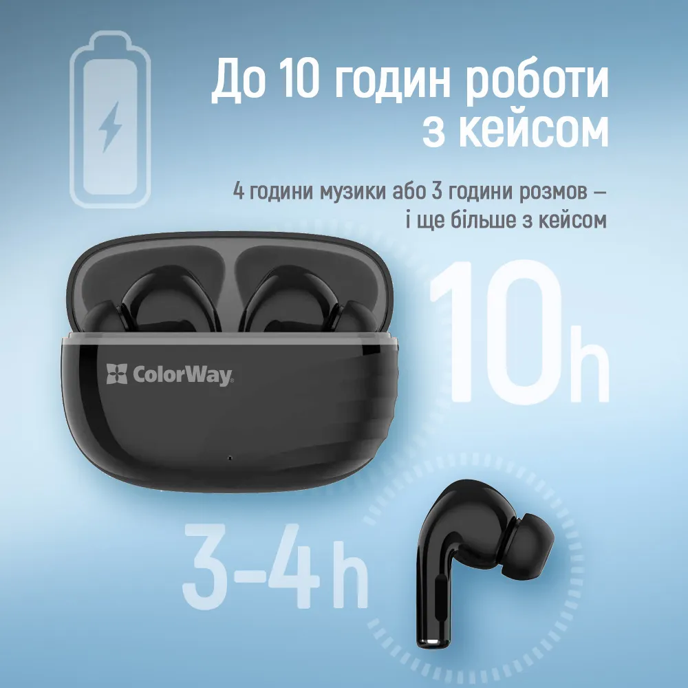 Bluetooth-гарнітура СolorWay Slim TWS-5 Earbuds Black (CW-TWS5BK) - мініатюра 4