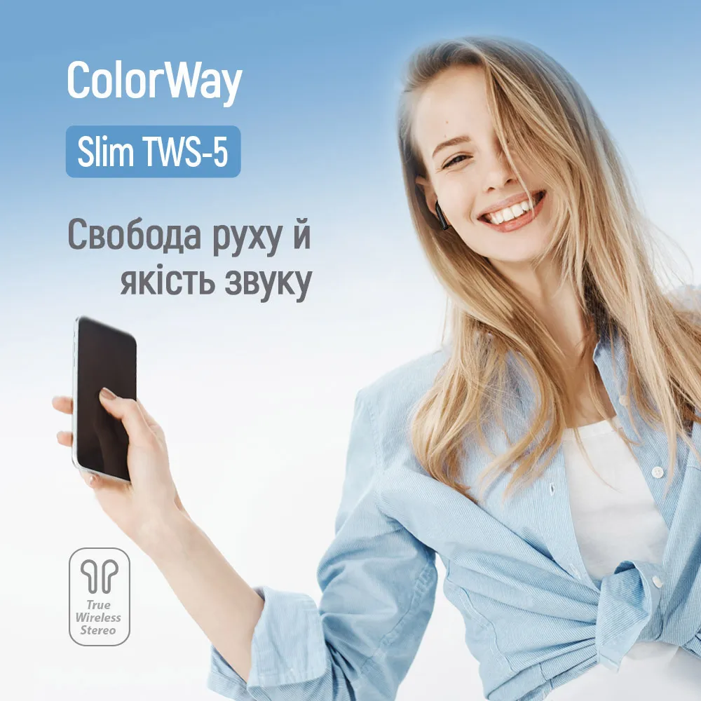 Bluetooth-гарнітура СolorWay Slim TWS-5 Earbuds Black (CW-TWS5BK) - мініатюра 8