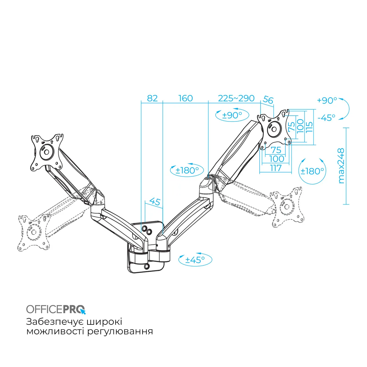 Кронштейн OfficePro MA312B (VESA100х100) - мініатюра 18